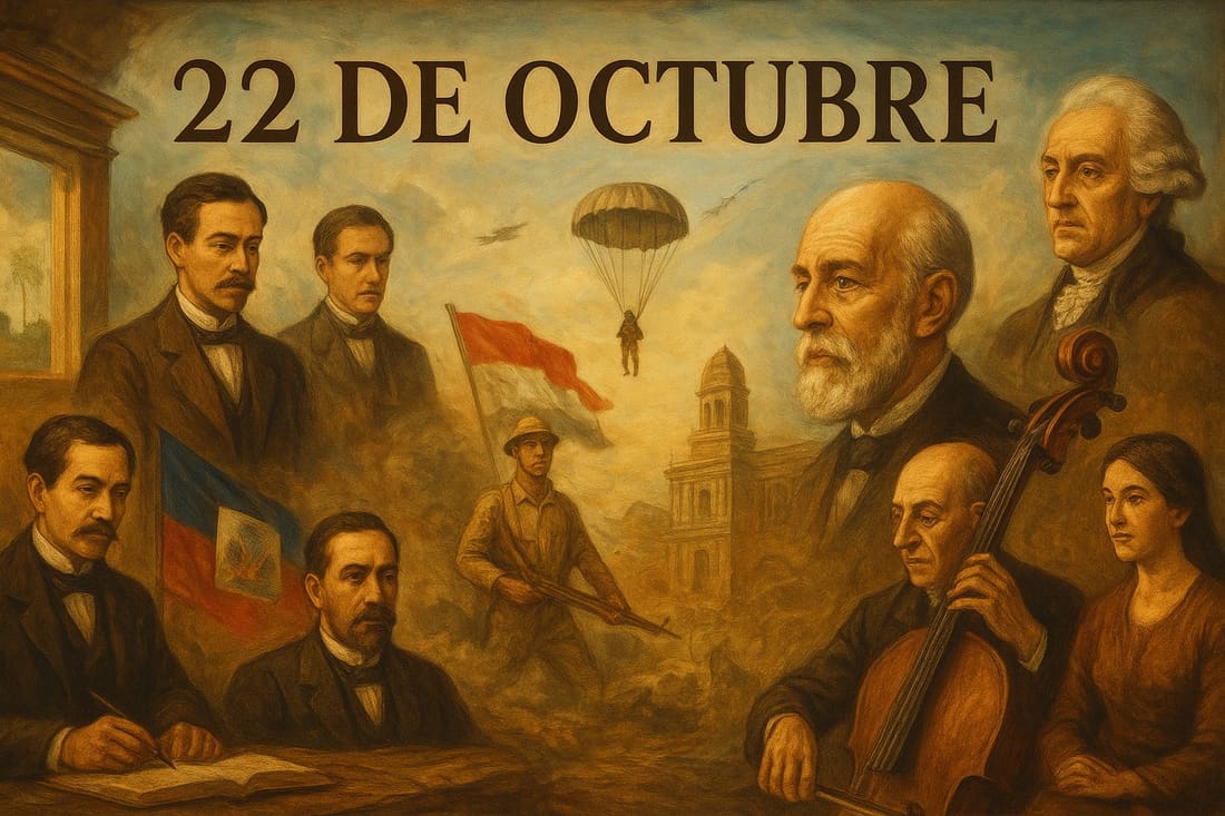 Hechos históricos y conmemoraciones que marcan el calendario de este veintidós de octubre