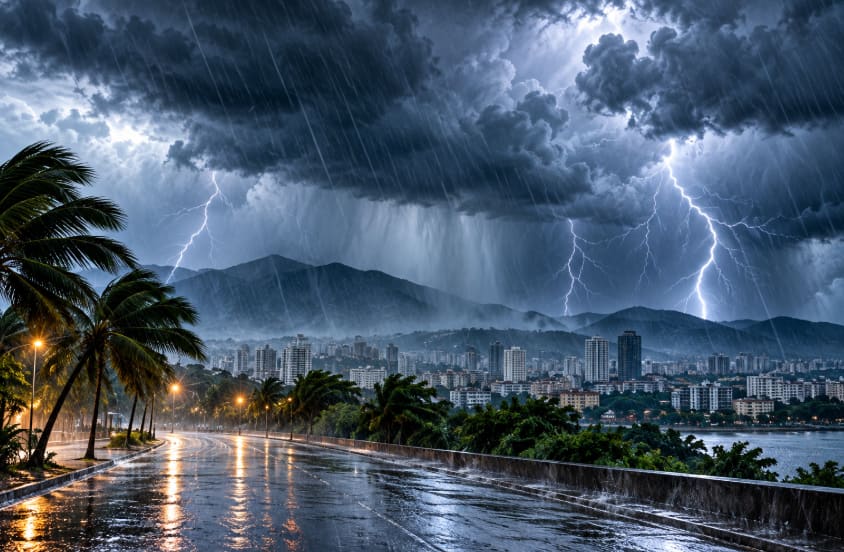 Emiten alerta para siete provincias por vaguada que provocará aguaceros y tormentas este jueves