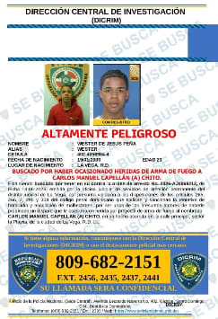 DICRIM intensifica búsqueda de hombre acusado de tentativa de homicidio en La Vega