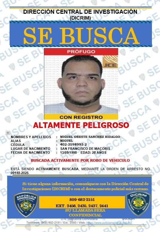 Policía Nacional intensifica búsqueda de 19 individuos por diversos delitos en la región Noreste