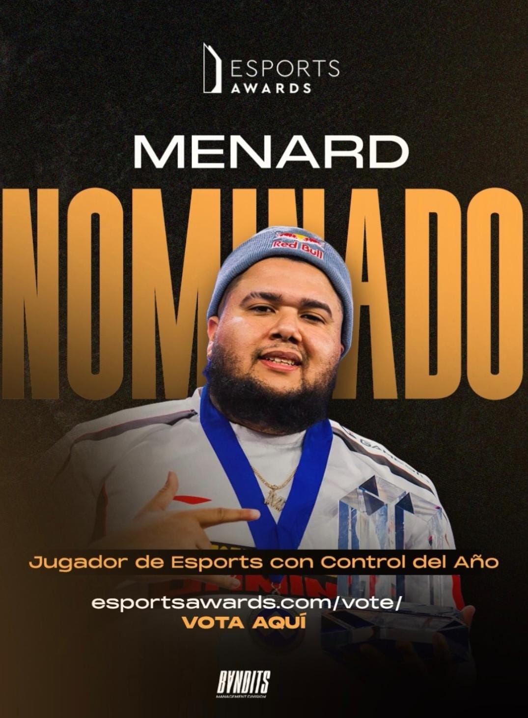 Saúl Mena es nominado a Jugador del Año en los Esports Awards 2026