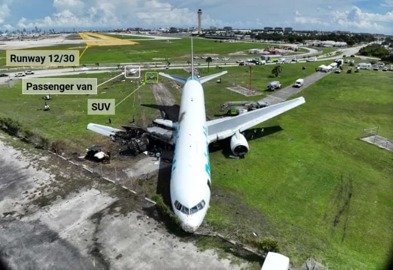 Revelan detalles preliminares sobre el accidente aéreo de Amazon Air en Miami que cobró la vida de cinco cubanos