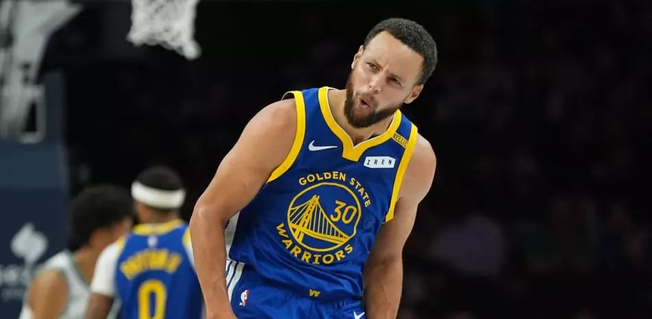 Stephen Curry y Yaxel Lendeborg lideran victoria de los Warriors ante Timberwolves