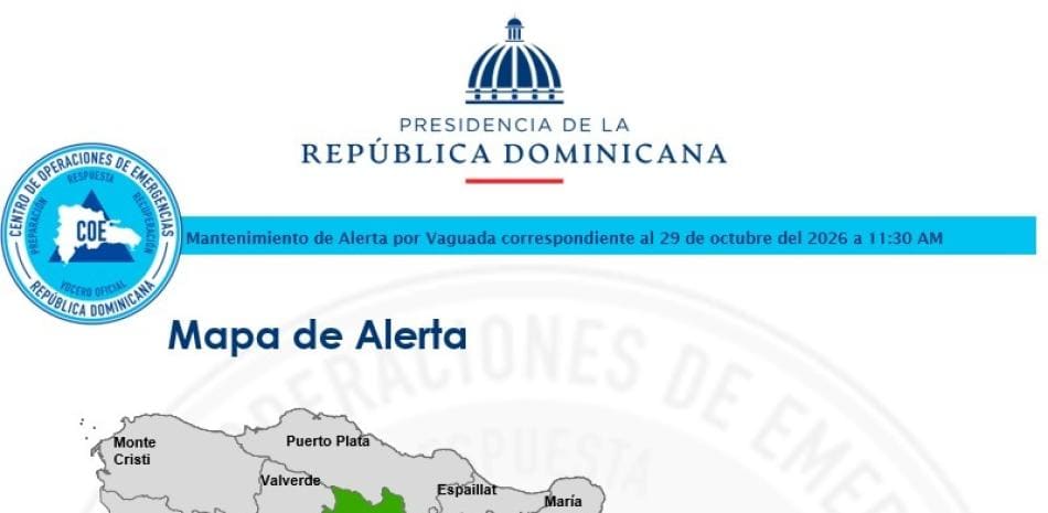 COE reduce a tres las provincias en alerta verde por los efectos de una vaguada