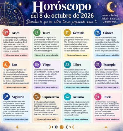 Horóscopo de este jueves 8 de octubre: claves para los doce signos del zodiaco