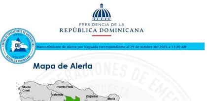 COE reduce a tres las provincias en alerta verde por los efectos de una vaguada